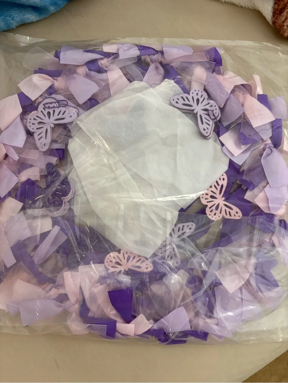 Purple and Pink Butterfly Ribbon Baby Mobile